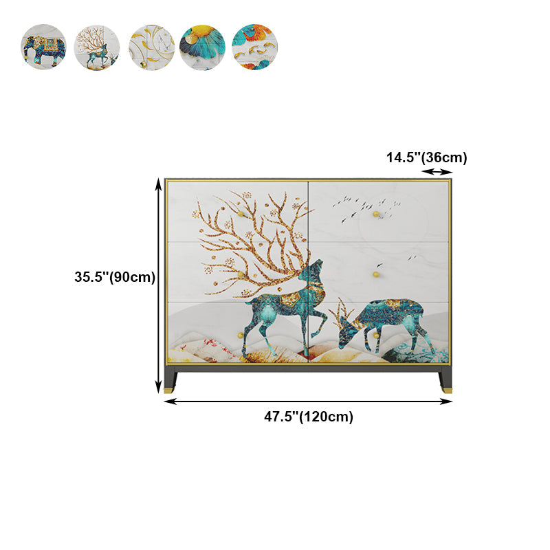 6-Drawer Engineered Wood Sideboard 47.5"L Modern Buffet for Living Room Clearhalo 'buffet_sideboard' 'Buffets & Sideboards' 'furn' 'furn_buffet_sideboard' 'Furniture' 'Kitchen & Dining Furniture' 5768310
