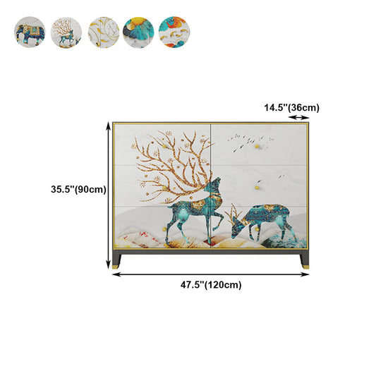 6-Drawer Engineered Wood Sideboard 47.5"L Modern Buffet for Living Room Clearhalo 'buffet_sideboard' 'Buffets & Sideboards' 'furn' 'furn_buffet_sideboard' 'Furniture' 'Kitchen & Dining Furniture' 5768310