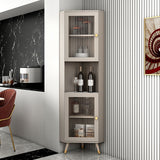 Stone di pietra glam e MDF Servizio di vetro da soggiorno da 69,5 "Herbole di vetro a buffet