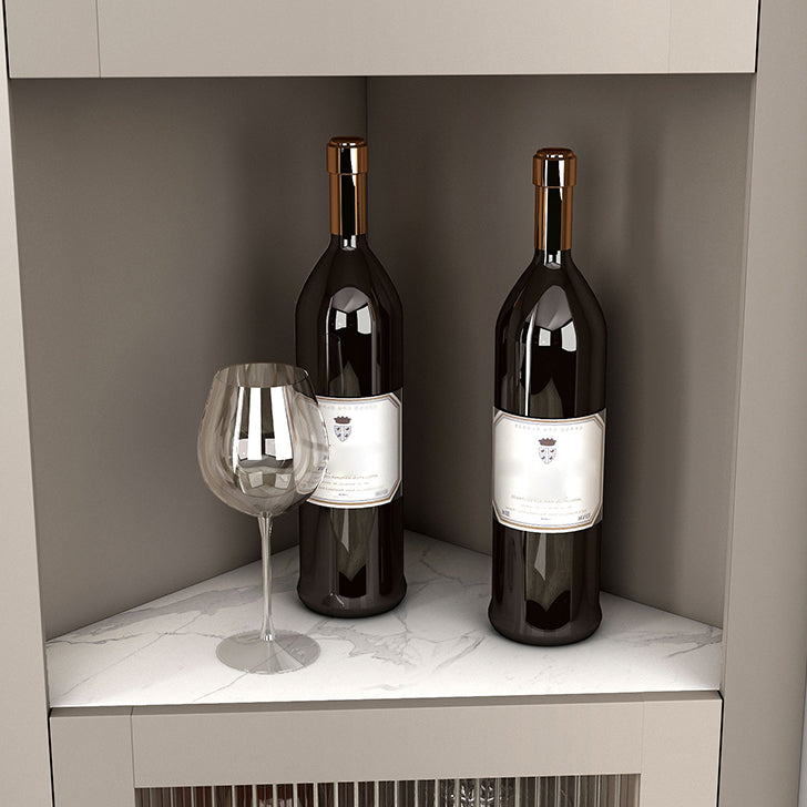 Stone di pietra glam e MDF Servizio di vetro da soggiorno da 69,5 "Herbole di vetro a buffet