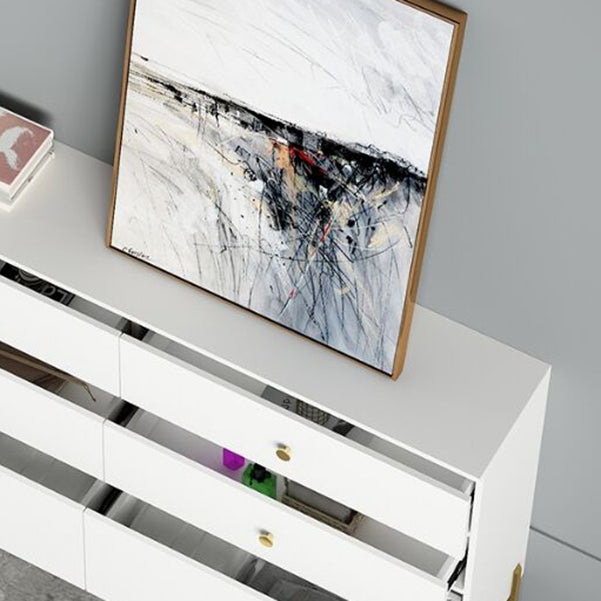 Modern Engineered Wood Sideboard Simple White Buffet Table with Drawer for Dining Room Clearhalo 'buffet_sideboard' 'Buffets & Sideboards' 'furn' 'furn_buffet_sideboard' 'Furniture' 'Kitchen & Dining Furniture' 5768425