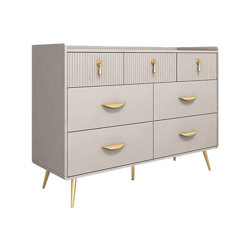 Simple Engineered Wood Sideboard Modern Buffet with Drawer for Dining Room 47"L x 16"W x 33"H Champagne Clearhalo 'buffet_sideboard' 'Buffets & Sideboards' 'furn' 'furn_buffet_sideboard' 'Furniture' 'Kitchen & Dining Furniture' 5768436