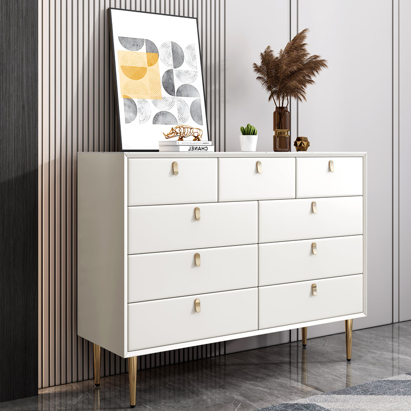 Modern Stone Wood Sideboard 9-Drawer Dining Room Buffet Server,47"L x 15.7"W x 36.6"H Off-White Clearhalo 'buffet_sideboard' 'Buffets & Sideboards' 'furn' 'furn_buffet_sideboard' 'Furniture' 'Kitchen & Dining Furniture' 5768453