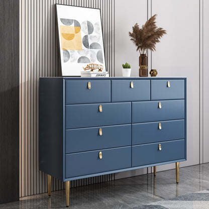 Modern Stone Wood Sideboard 9-Drawer Dining Room Buffet Server,47"L x 15.7"W x 36.6"H Blue Clearhalo 'buffet_sideboard' 'Buffets & Sideboards' 'furn' 'furn_buffet_sideboard' 'Furniture' 'Kitchen & Dining Furniture' 5768463