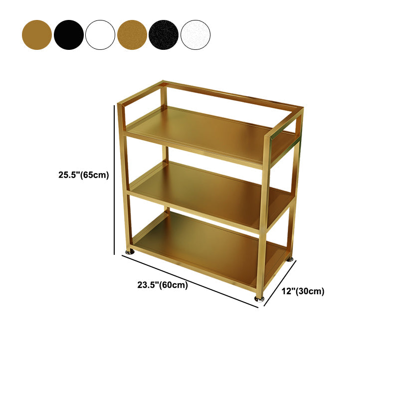25.59"H Portable Modern Prep Table Metal Rectangular Prep Table with Open Storage