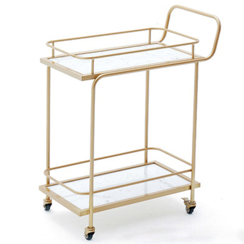 32.28" High Modern Style Prep Table Rolling Stone Prep Table for Dining Room Gold 2 Clearhalo 'furn' 'furn_kitchen_islands_carts' 'Furniture' 'Kitchen & Dining Furniture' 'Kitchen Islands & Carts' 'kitchen_islands_carts' 5768967