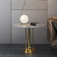 Round Minimalist Side End Table Abstract Slate Sofa Corner Table