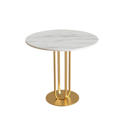 Round Minimalist Side End Table Abstract Slate Sofa Corner Table