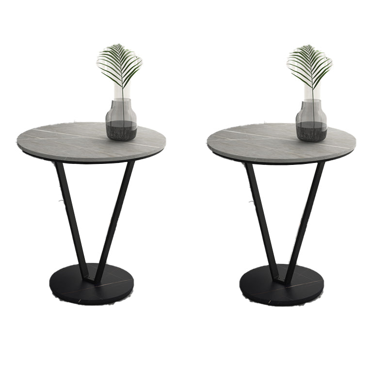Minimalist Round Side End Table Abstract Slate Sofa Corner Table
