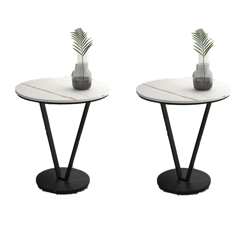 Minimalist Round Side End Table Abstract Slate Sofa Corner Table