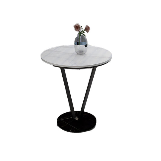 Minimalist Round Side End Table Abstract Slate Sofa Corner Table