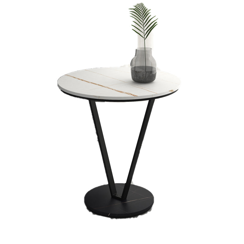 Minimalist Round Side End Table Abstract Slate Sofa Corner Table