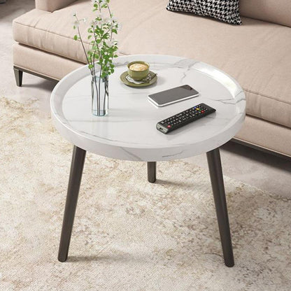 Minimalistische ronde houten zijde end tafel 3 benen Sofa hoektafel
