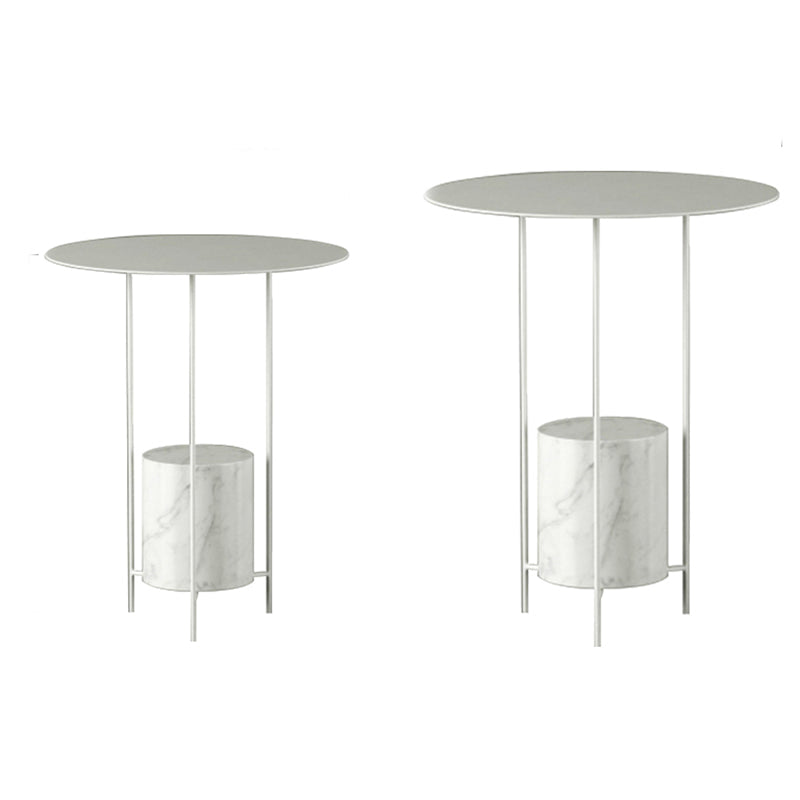 Triple Pin Round Side Table Mid-Century Metal Side End Table