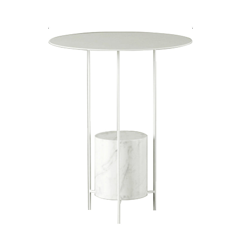 Triple Pin Round Side Table Mid-Century Metal Side End Table