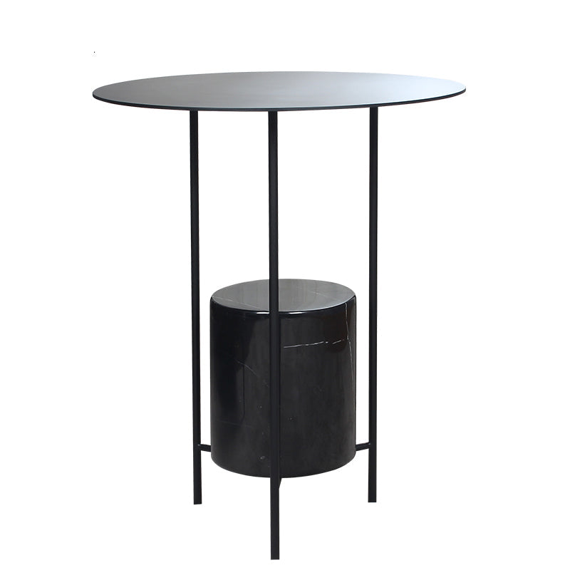 Triple Pin Round Side Table Mid-Century Metal Side End Table