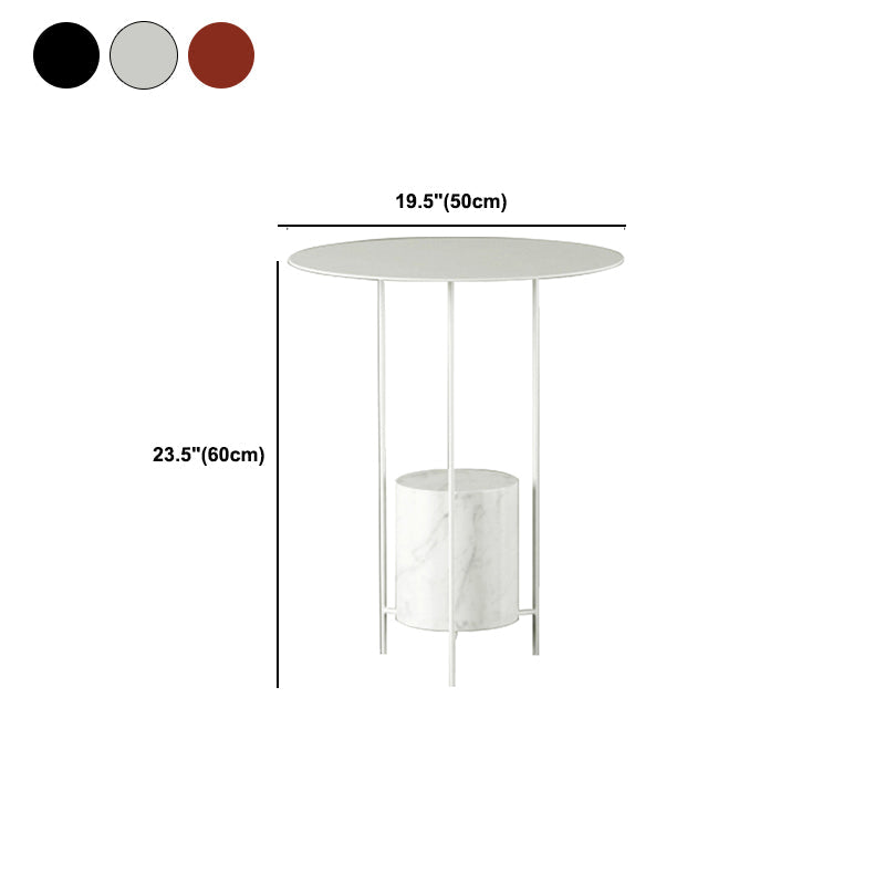 Triple Pin Round Side Table Mid-Century Metal Side End Table