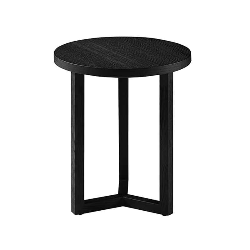 Round Wood Side Table Nordic Style Side Table for Living Room 16"L x 16"W x 18"H Black 1 Clearhalo 'Coffee & Accent Tables' 'End & Side Tables' 'end_side_tables' 'furn' 'furn_end_side_tables' 'Furniture' 'Living Room Furniture' 5769378