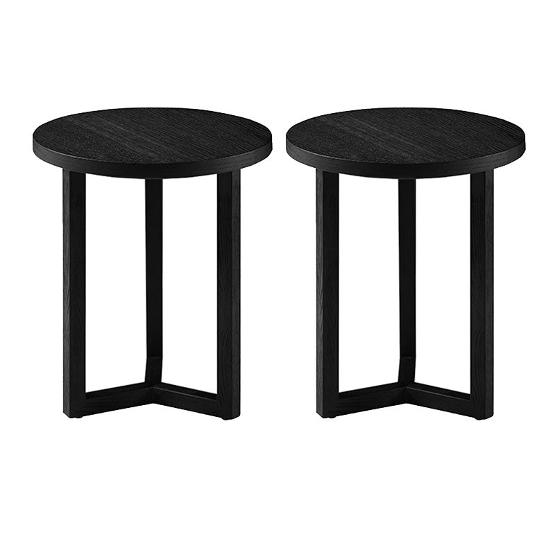 Round Wood Side Table Nordic Style Side Table for Living Room 16"L x 16"W x 18"H Black 2 Clearhalo 'Coffee & Accent Tables' 'End & Side Tables' 'end_side_tables' 'furn' 'furn_end_side_tables' 'Furniture' 'Living Room Furniture' 5769389