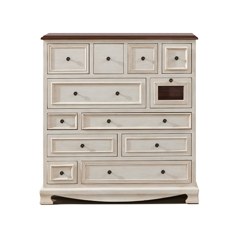 3.3"/55.9" Tall Wooden Chest, Rectangle Accent Cabinet with Drawers 41"L x 16"W x 43"H Off-White Clearhalo 'Cabinets & Chests' 'cabinets_chests' 'furn' 'furn_cabinets_chests' 'Furniture' 'Living Room Furniture' 5769405