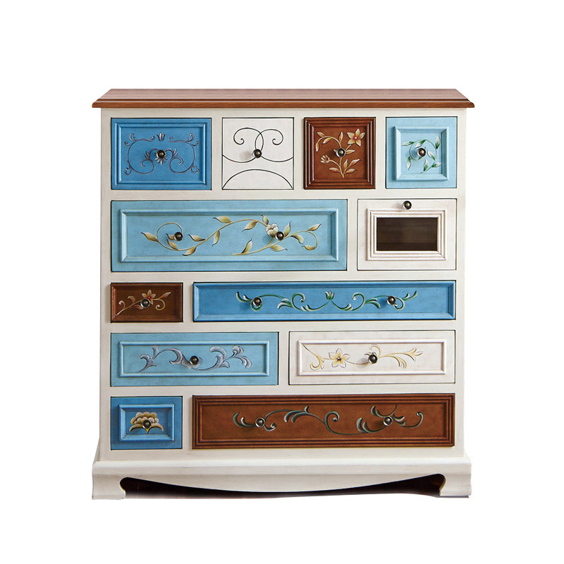 3.3"/55.9" Tall Wooden Chest, Rectangle Accent Cabinet with Drawers 41"L x 16"W x 43"H White Painted Clearhalo 'Cabinets & Chests' 'cabinets_chests' 'furn' 'furn_cabinets_chests' 'Furniture' 'Living Room Furniture' 5769408