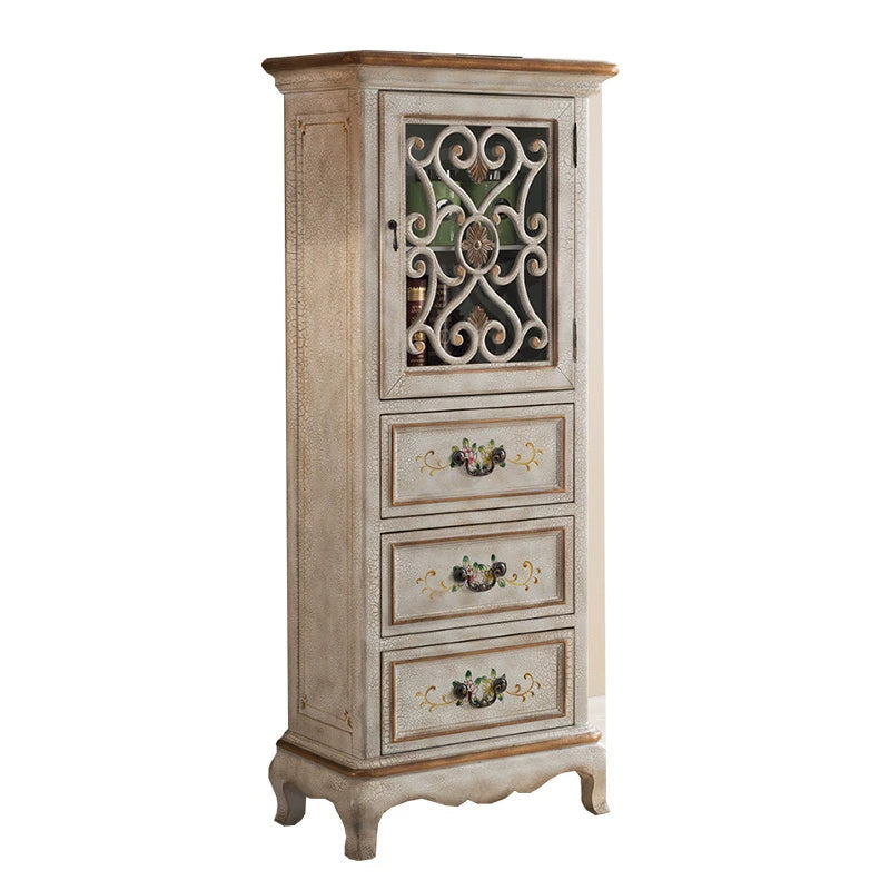 47.24"/61.02" Tall 1- Door Wooden Cabinet, Rectangle Accent Cabinet with Drawers Clearhalo 'Cabinets & Chests' 'cabinets_chests' 'furn' 'furn_cabinets_chests' 'Furniture' 'Living Room Furniture' 5769423