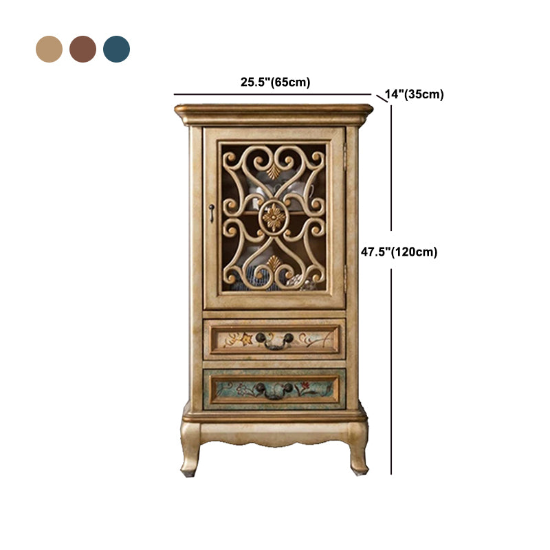 47.24"/61.02" Tall 1- Door Wooden Cabinet, Rectangle Accent Cabinet with Drawers Clearhalo 'Cabinets & Chests' 'cabinets_chests' 'furn' 'furn_cabinets_chests' 'Furniture' 'Living Room Furniture' 5769432