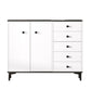 Contemporary 35.43'"Tall Wooden Chest, Rectangle Accent Cabinet with Drawers Clearhalo 'Cabinets & Chests' 'cabinets_chests' 'furn' 'furn_cabinets_chests' 'Furniture' 'Living Room Furniture' 5769438