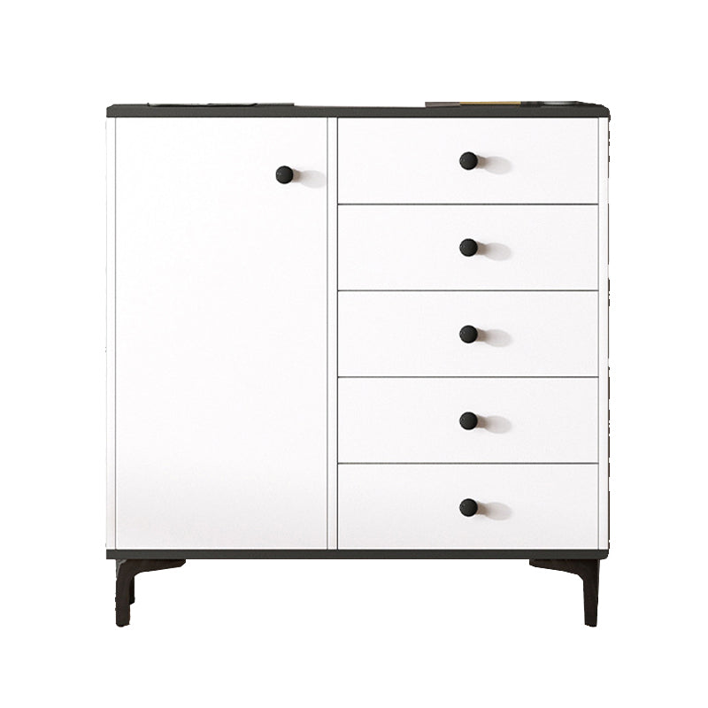 Contemporary 35.43'"Tall Wooden Chest, Rectangle Accent Cabinet with Drawers Clearhalo 'Cabinets & Chests' 'cabinets_chests' 'furn' 'furn_cabinets_chests' 'Furniture' 'Living Room Furniture' 5769446