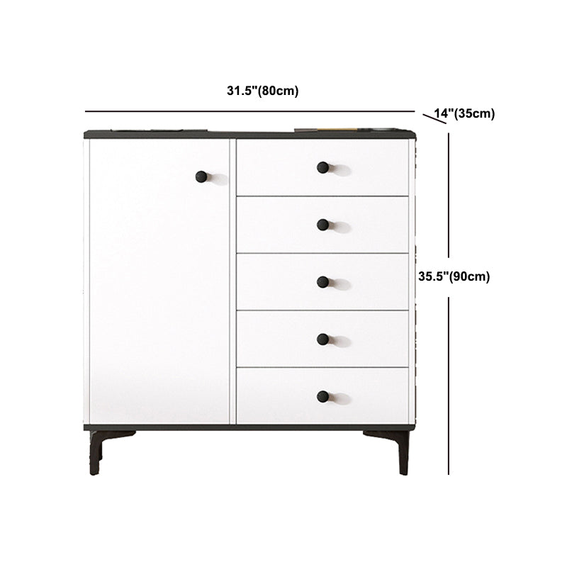 Contemporary 35.43'"Tall Wooden Chest, Rectangle Accent Cabinet with Drawers Clearhalo 'Cabinets & Chests' 'cabinets_chests' 'furn' 'furn_cabinets_chests' 'Furniture' 'Living Room Furniture' 5769450