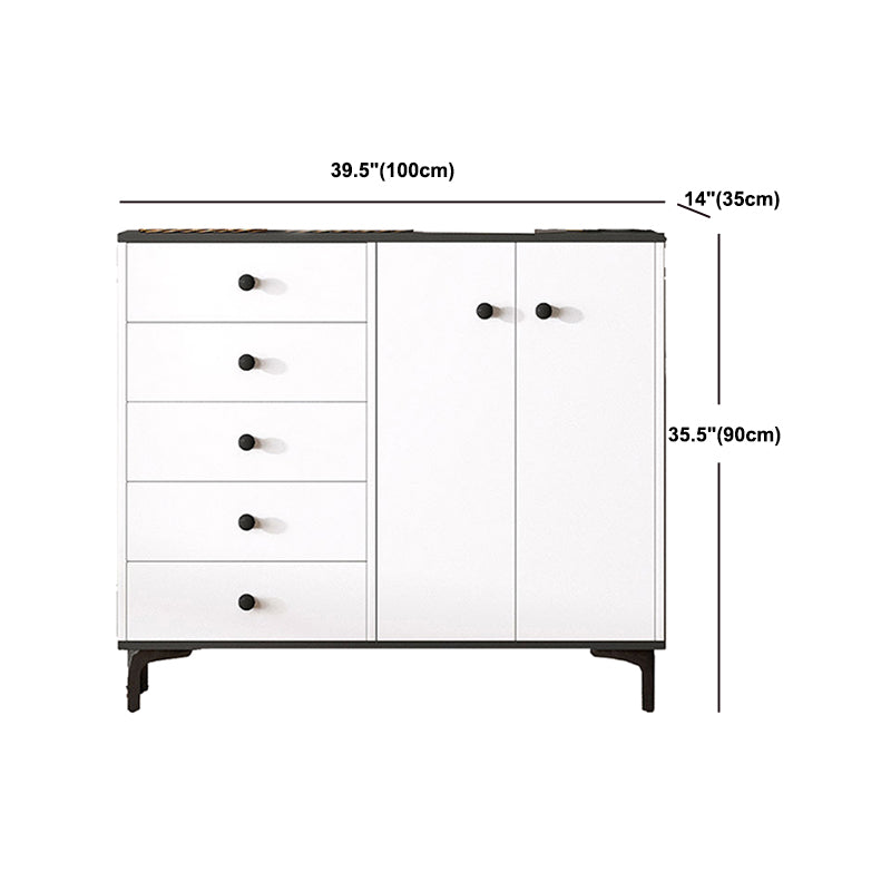 Contemporary 35.43'"Tall Wooden Chest, Rectangle Accent Cabinet with Drawers Clearhalo 'Cabinets & Chests' 'cabinets_chests' 'furn' 'furn_cabinets_chests' 'Furniture' 'Living Room Furniture' 5769451