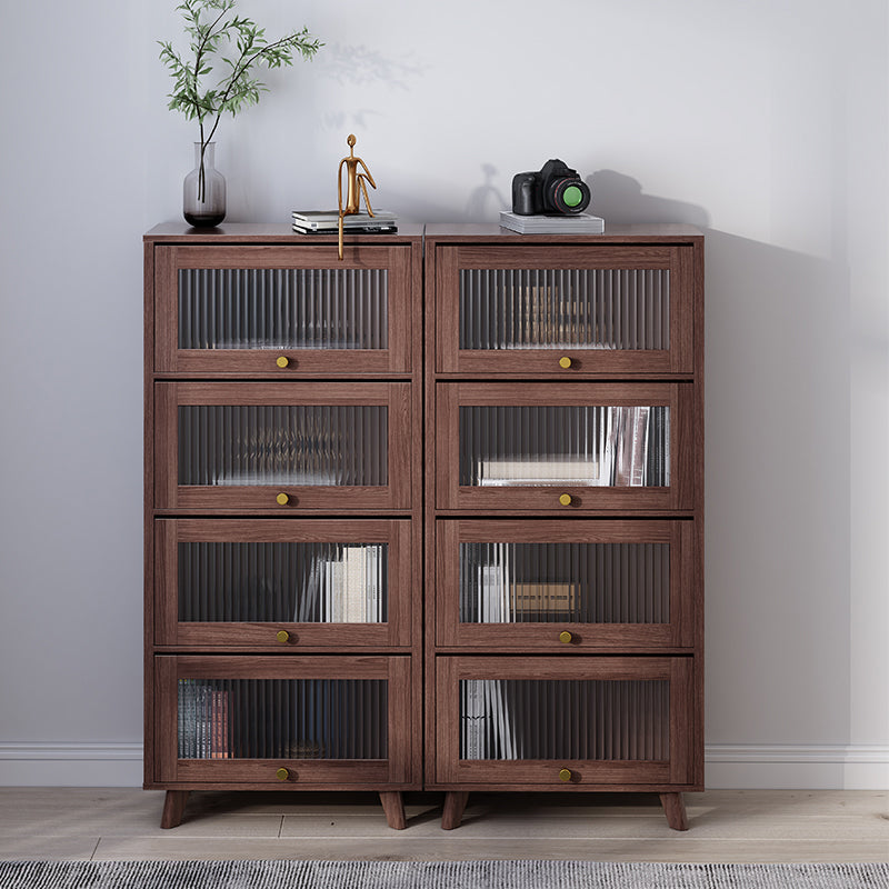 Armoire en bois brune / naturel contemporain, armoire à accent rectangle