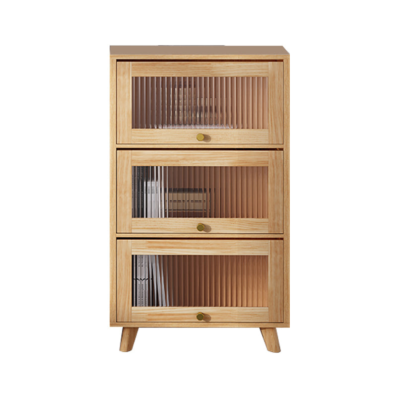 Armoire en bois brune / naturel contemporain, armoire à accent rectangle