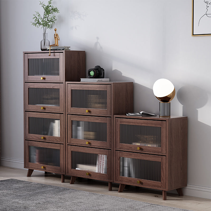 Armoire en bois brune / naturel contemporain, armoire à accent rectangle