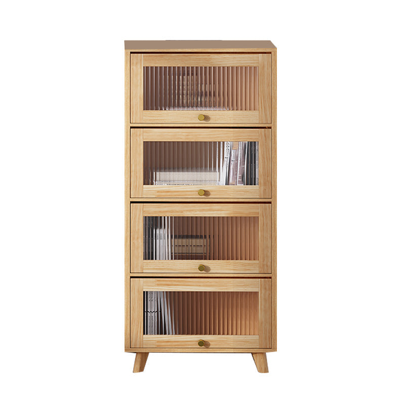 Armoire en bois brune / naturel contemporain, armoire à accent rectangle