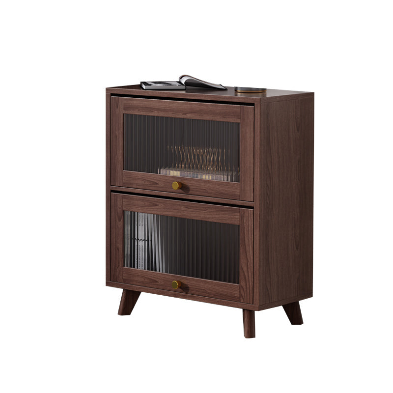 Armoire en bois brune / naturel contemporain, armoire à accent rectangle