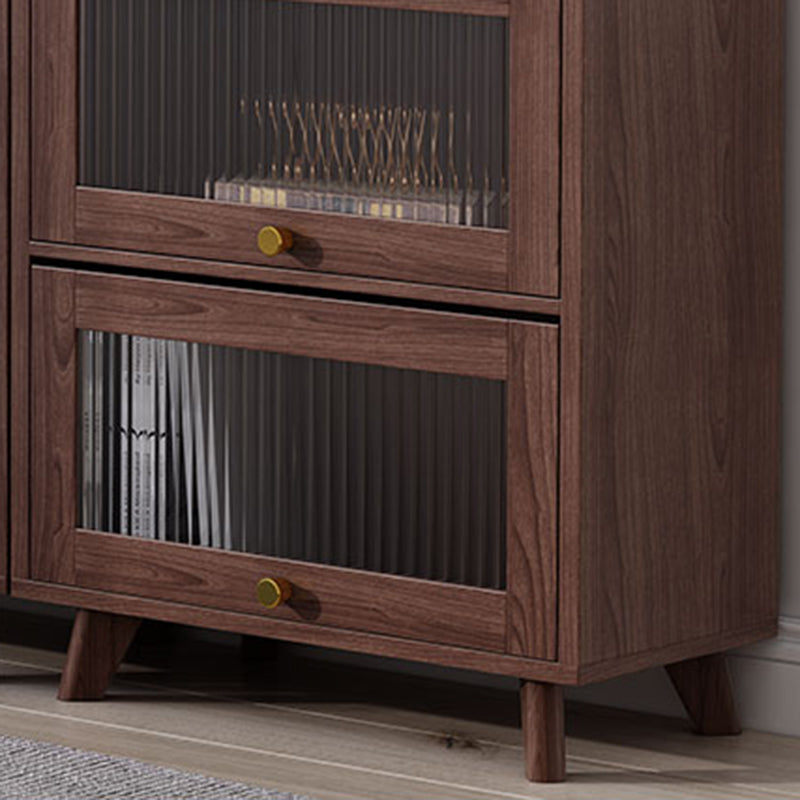 Armoire en bois brune / naturel contemporain, armoire à accent rectangle