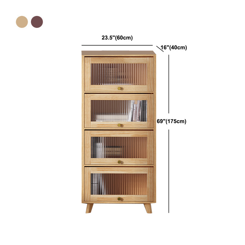 Armoire en bois brune / naturel contemporain, armoire à accent rectangle