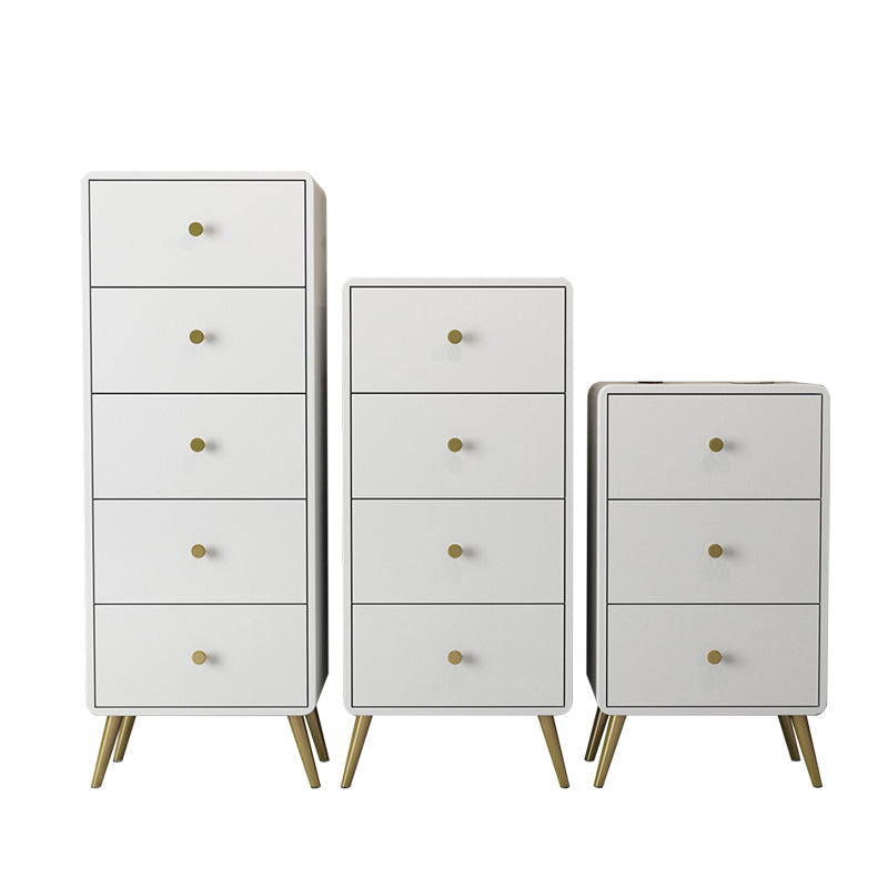 Contemporary Wooden Chest in White, Rectangle Accent Chest with Drawers