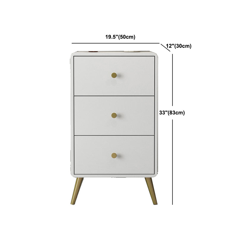 Contemporary Wooden Chest in White, Rectangle Accent Chest with Drawers