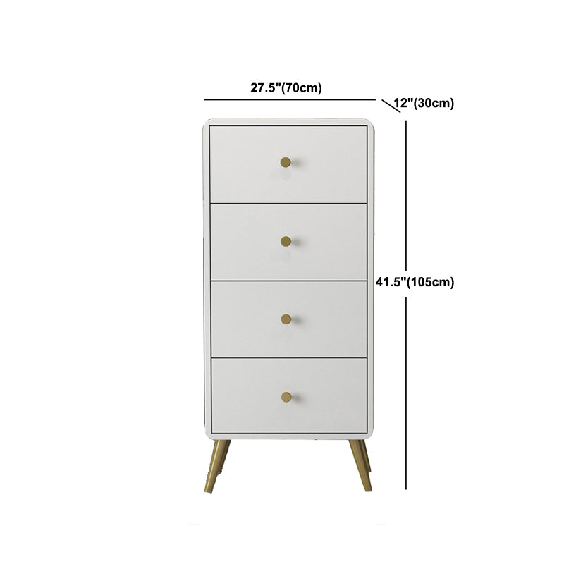 Contemporary Wooden Chest in White, Rectangle Accent Chest with Drawers