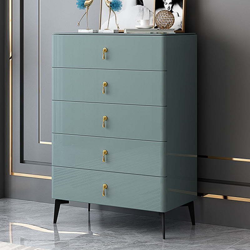 Contemporary 34.65'"/41.73" Tall Wooden Chest, Rectangle Accent Chest with Drawers 28"L x 16"W x 42"H Green Clearhalo 'Cabinets & Chests' 'cabinets_chests' 'furn' 'furn_cabinets_chests' 'Furniture' 'Living Room Furniture' 5769514