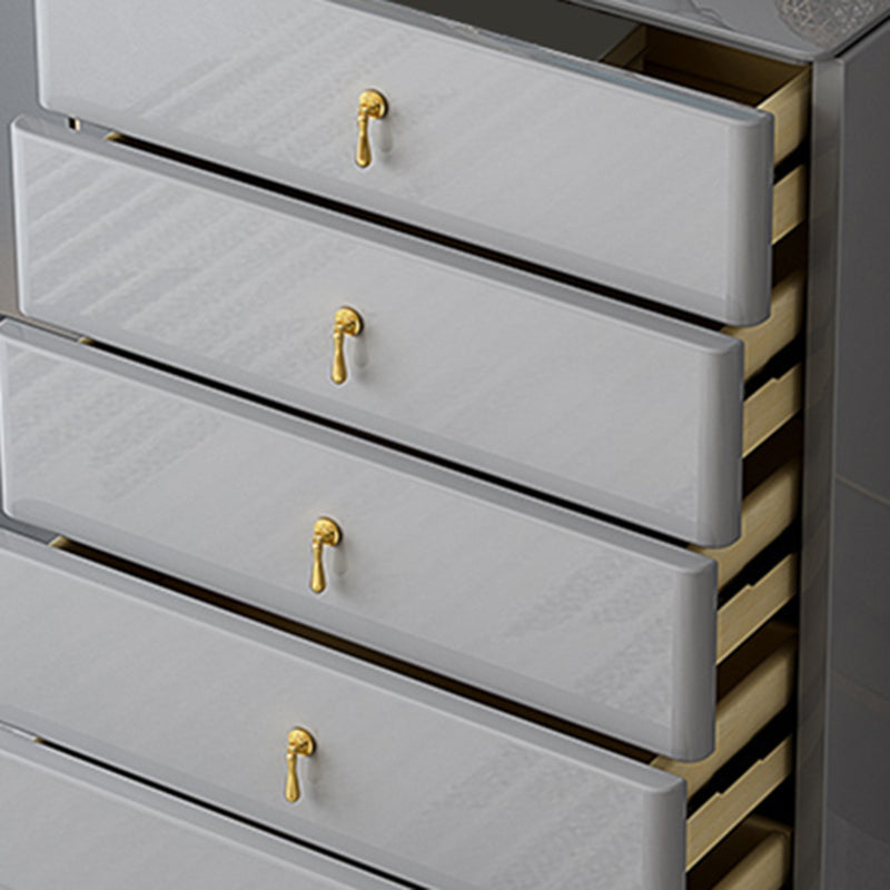 Contemporary 34.65'"/41.73" Tall Wooden Chest, Rectangle Accent Chest with Drawers Clearhalo 'Cabinets & Chests' 'cabinets_chests' 'furn' 'furn_cabinets_chests' 'Furniture' 'Living Room Furniture' 5769522