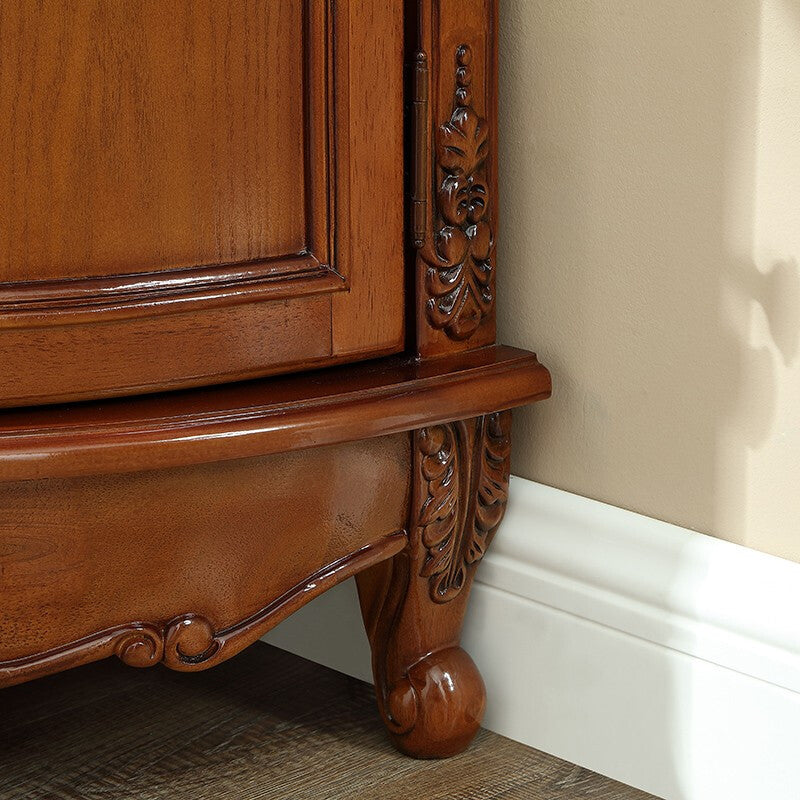 38.58"/47.24" Tall Brown Corner Cabinet , Wooden Storage Cabinet Clearhalo 'Cabinets & Chests' 'cabinets_chests' 'furn' 'furn_cabinets_chests' 'Furniture' 'Living Room Furniture' 5769543