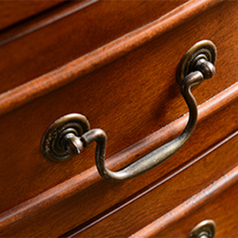 37.4 '"Cofre de madera marrón de alto, gabinete de acento rectangular con cajones