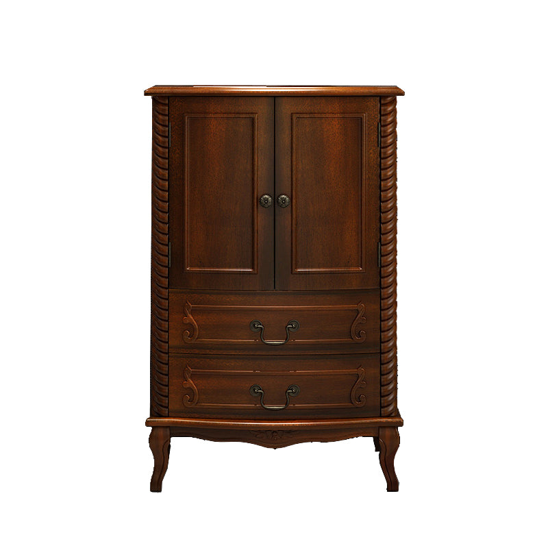 37.4 '"Cofre de madera marrón de alto, gabinete de acento rectangular con cajones