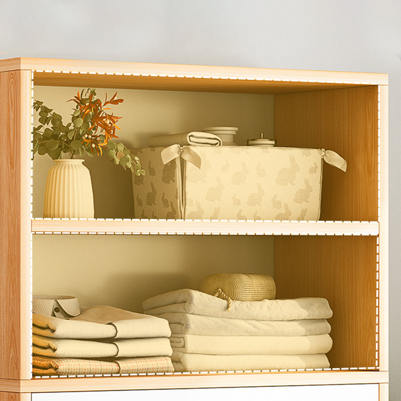 13.77" Wide Modern Wood Accent Chest with Drawers and 1 Shelf