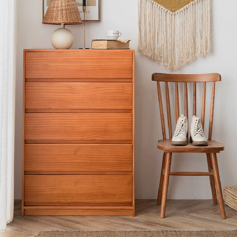 引き出し付き長方形の松のアクセントチェストモダンな胸27.56 "l