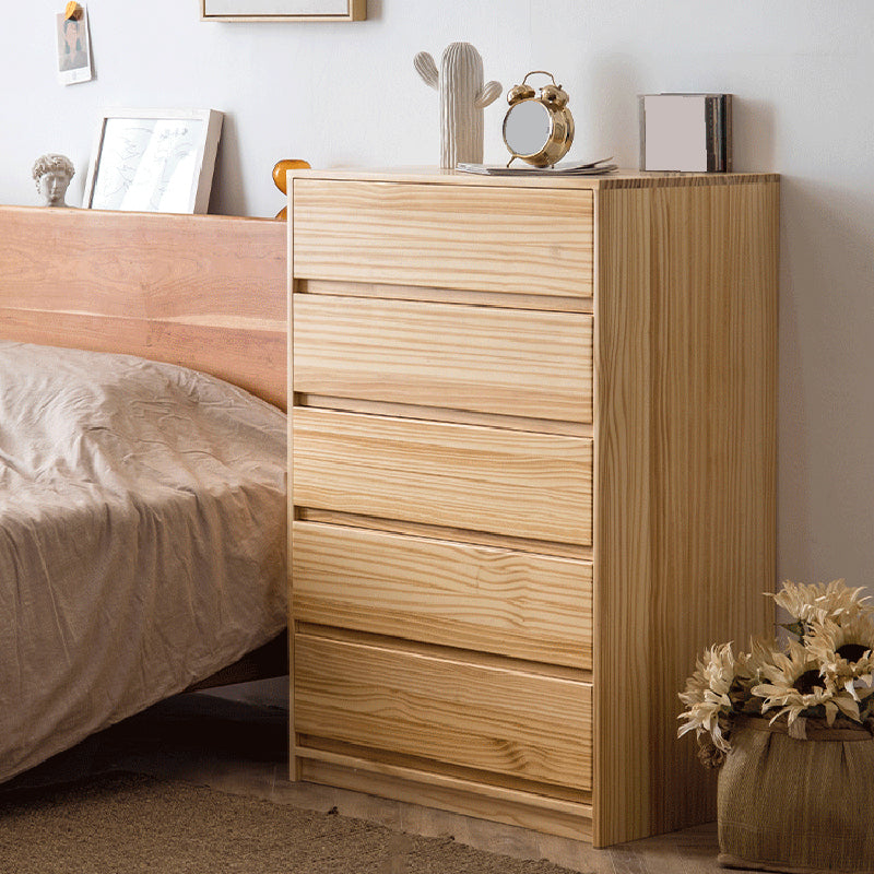 引き出し付き長方形の松のアクセントチェストモダンな胸27.56 "l