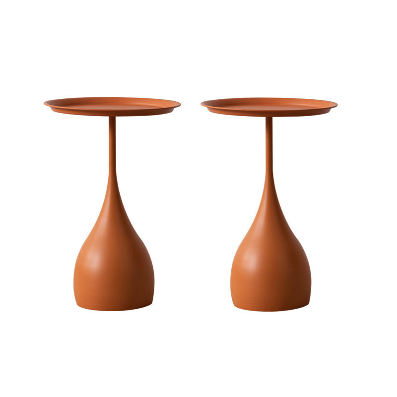 23.6 inch Tall Metal Side Table Minimalist Pedestal End Table Orange 2 Clearhalo 'Coffee & Accent Tables' 'End & Side Tables' 'end_side_tables' 'furn' 'furn_end_side_tables' 'Furniture' 'Living Room Furniture' 5769687